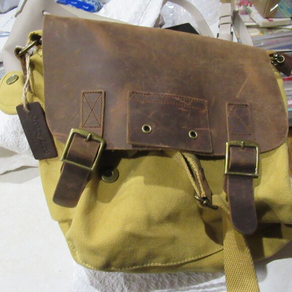 Crazy Lou Paris Hybrid Messenger Bag canvas leather - Picture 3 of 7